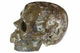 Realistic, Polished Moss Agate Skull #116519-4